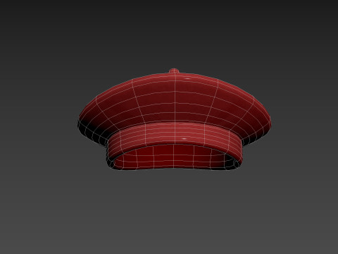 Red Beret Hat Model 3D