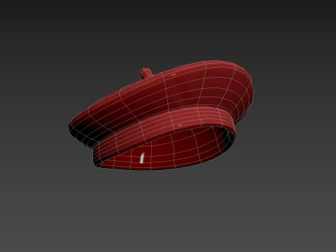 Red Beret Hat 3D Model