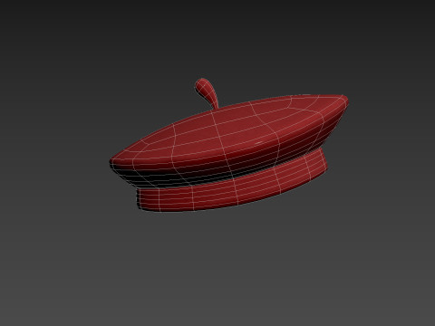 Red Beret Hat Model 3D