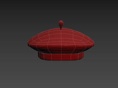 Red Beret Hat Model 3D