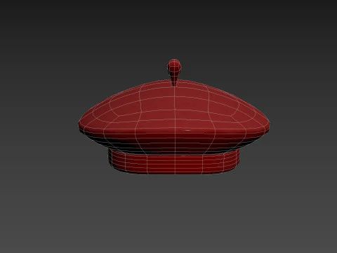 Red Beret Hat 3D Model