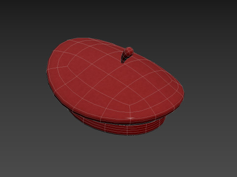 Red Beret Hat Model 3D