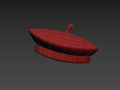Red Beret Hat Model 3D