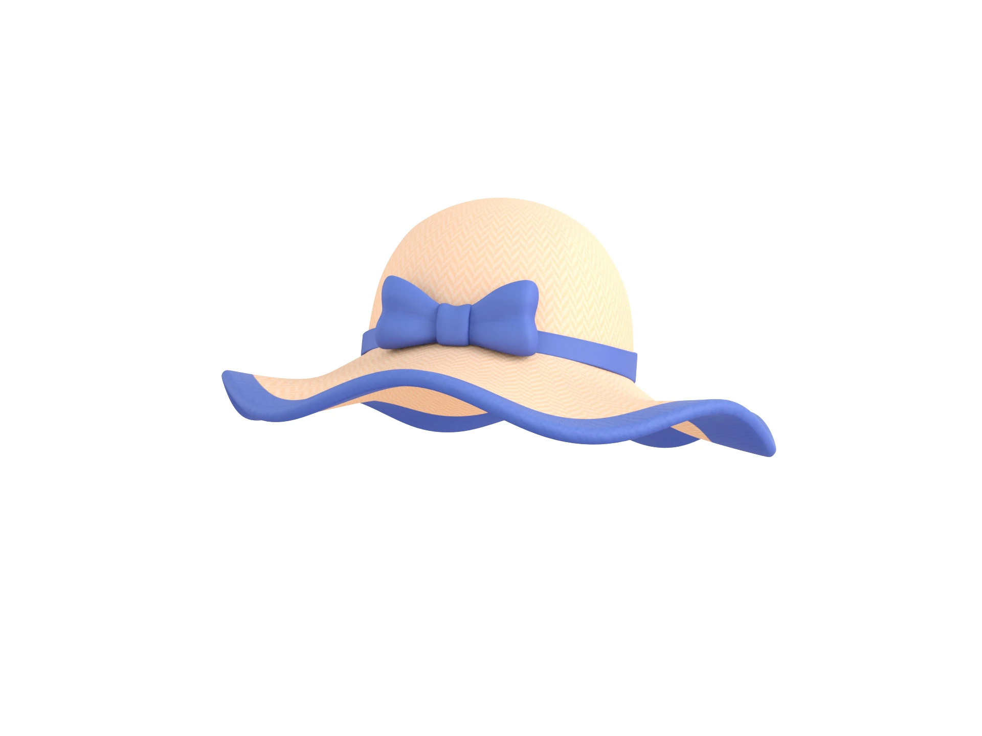 Chap&eacute;u de sol com fita Modelo 3D .c4d .max .obj .3ds .fbx .stl .blend 