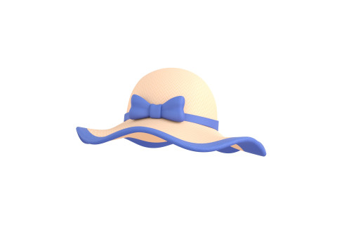 Ribbon Sun Hat 3D Model