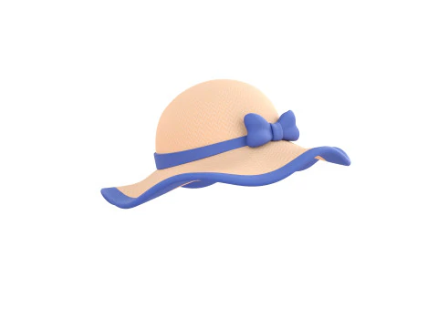 Chap&eacute;u de sol com fita Modelo 3D