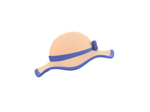 Ribbon Sun Hat 3D Модель