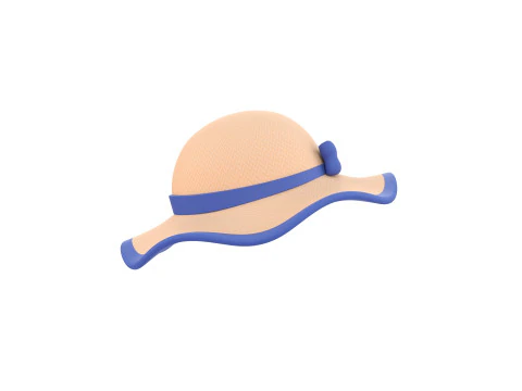 Chap&eacute;u de sol com fita Modelo 3D