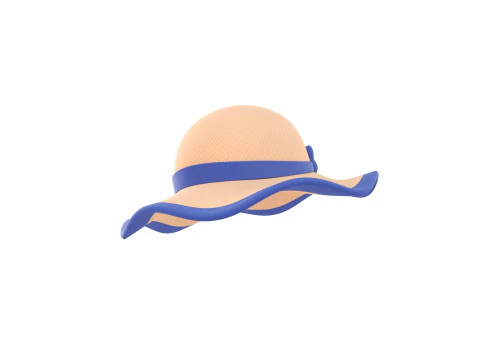 Chap&eacute;u de sol com fita Modelo 3D