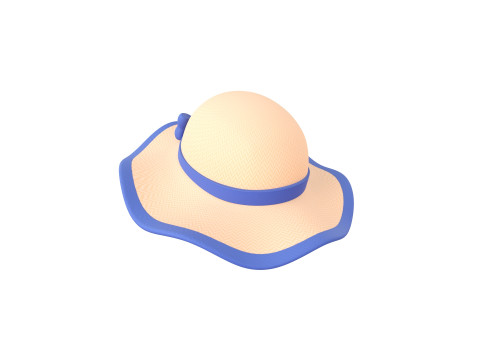 Ribbon Sun Hat 3D Модель