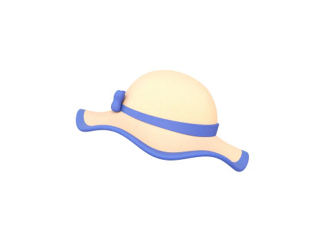 Chap&eacute;u de sol com fita Modelo 3D