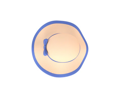 Chap&eacute;u de sol com fita Modelo 3D