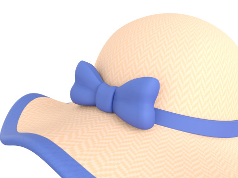 Ribbon Sun Hat 3D Модель