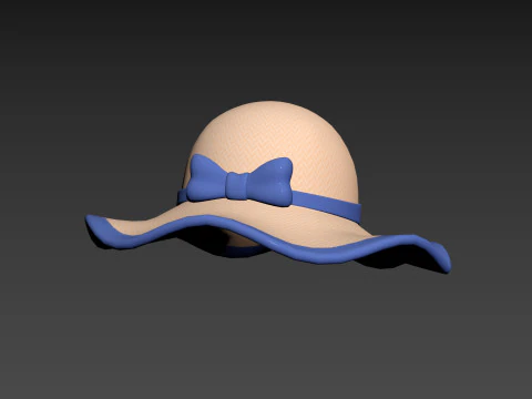 Chap&eacute;u de sol com fita Modelo 3D