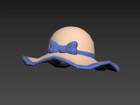 Chap&eacute;u de sol com fita Modelo 3D