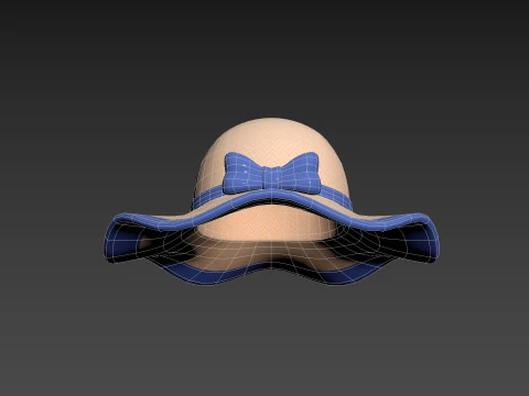Chap&eacute;u de sol com fita Modelo 3D