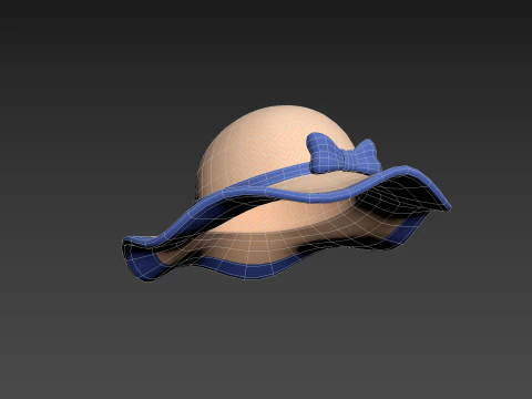 Chap&eacute;u de sol com fita Modelo 3D