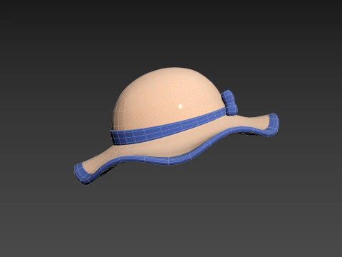 Chap&eacute;u de sol com fita Modelo 3D