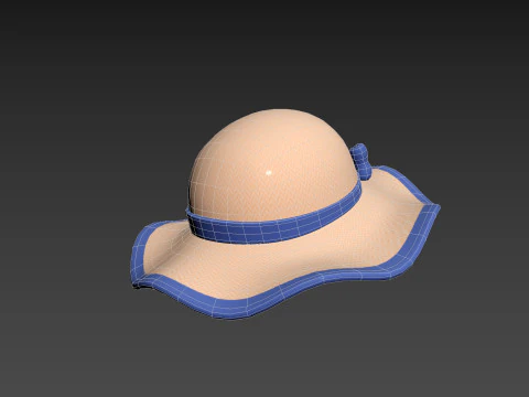 Chap&eacute;u de sol com fita Modelo 3D