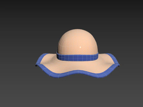Chap&eacute;u de sol com fita Modelo 3D