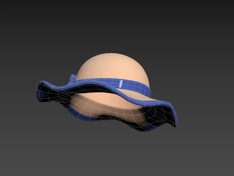Chap&eacute;u de sol com fita Modelo 3D