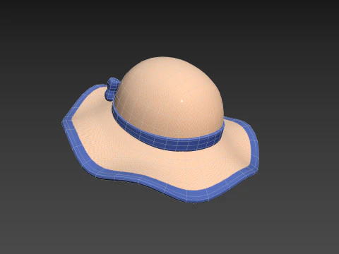 Chap&eacute;u de sol com fita Modelo 3D