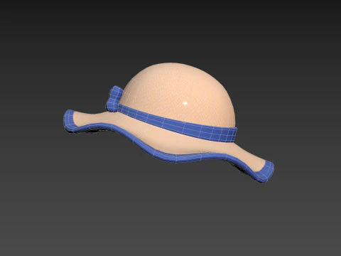 Chap&eacute;u de sol com fita Modelo 3D