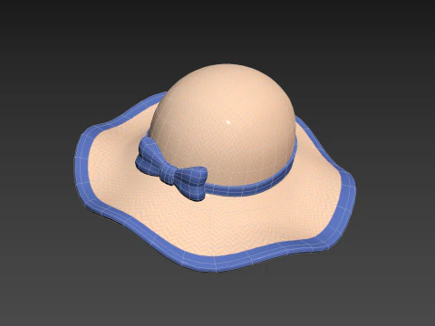 Chap&eacute;u de sol com fita Modelo 3D
