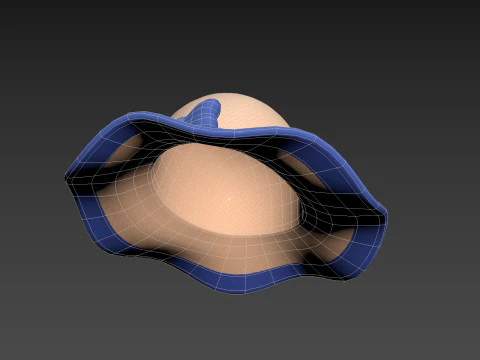 Chap&eacute;u de sol com fita Modelo 3D