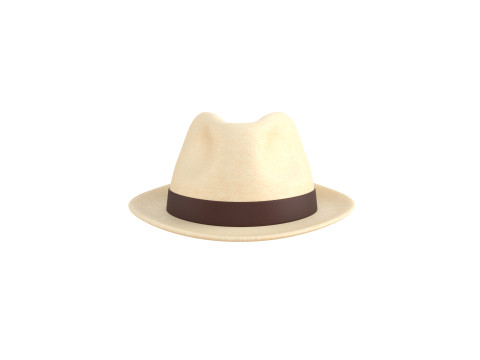 White Fedora Hat 3D Model