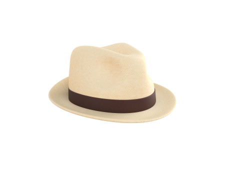 White Fedora Hat 3D Model