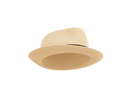 White Fedora Hat 3D Model