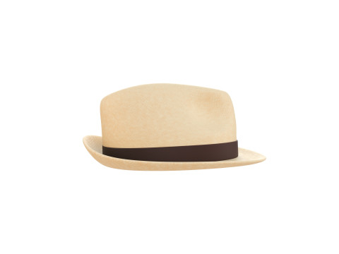 White Fedora Hat 3D Model