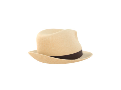White Fedora Hat 3D Model