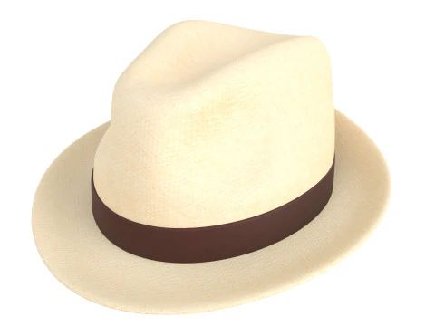 White Fedora Hat 3D Model