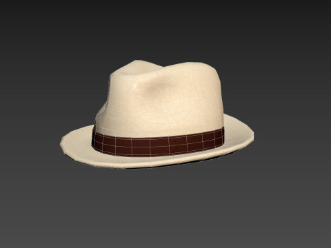 White Fedora Hat 3D Model