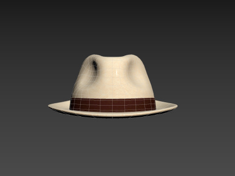 White Fedora Hat 3D Model