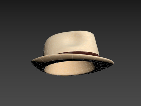White Fedora Hat 3D Model