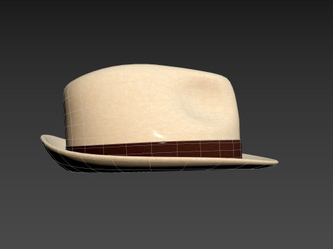 White Fedora Hat 3D Model