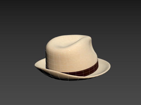White Fedora Hat 3D Model