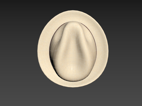 White Fedora Hat 3D Model
