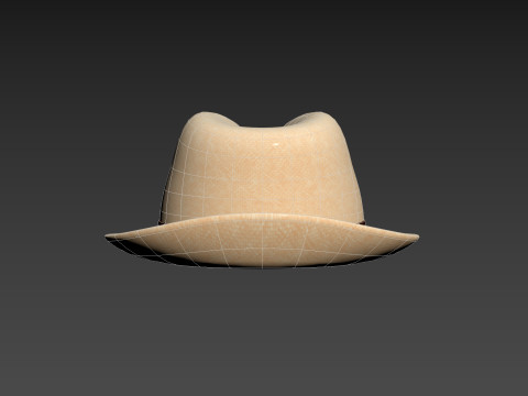 White Fedora Hat 3D Model
