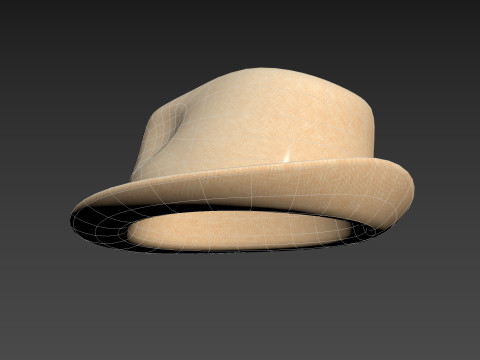 White Fedora Hat 3D Model