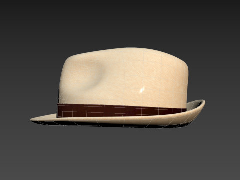 White Fedora Hat 3D Model
