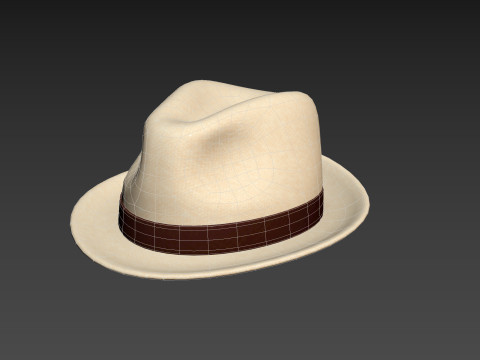 White Fedora Hat 3D Model