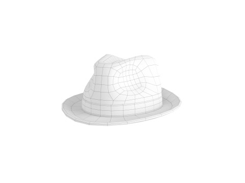 White Fedora Hat 3D Model