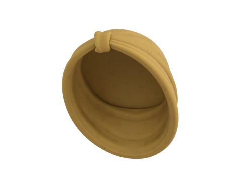 Yellow Lady Turban 3D Model