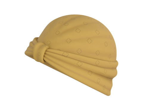 Yellow Lady Turban 3D Model