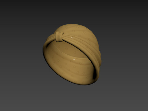 Yellow Lady Turban 3D Model