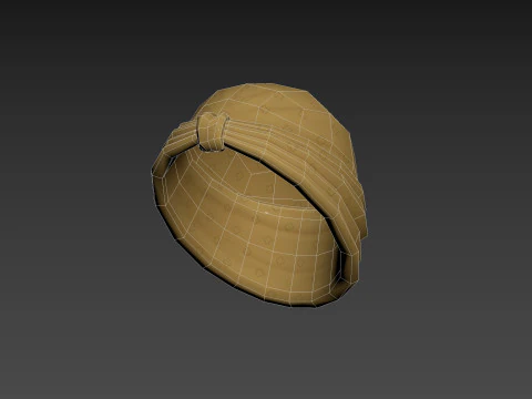Yellow Lady Turban 3D Model